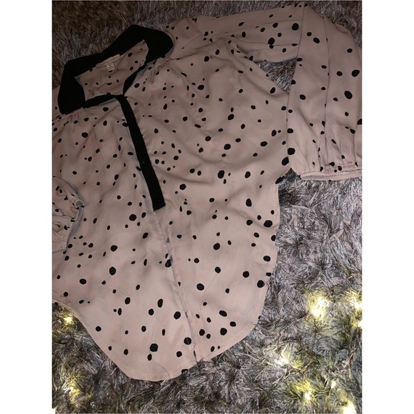 Tan and black polka dot blouse - Picture 6 of 8